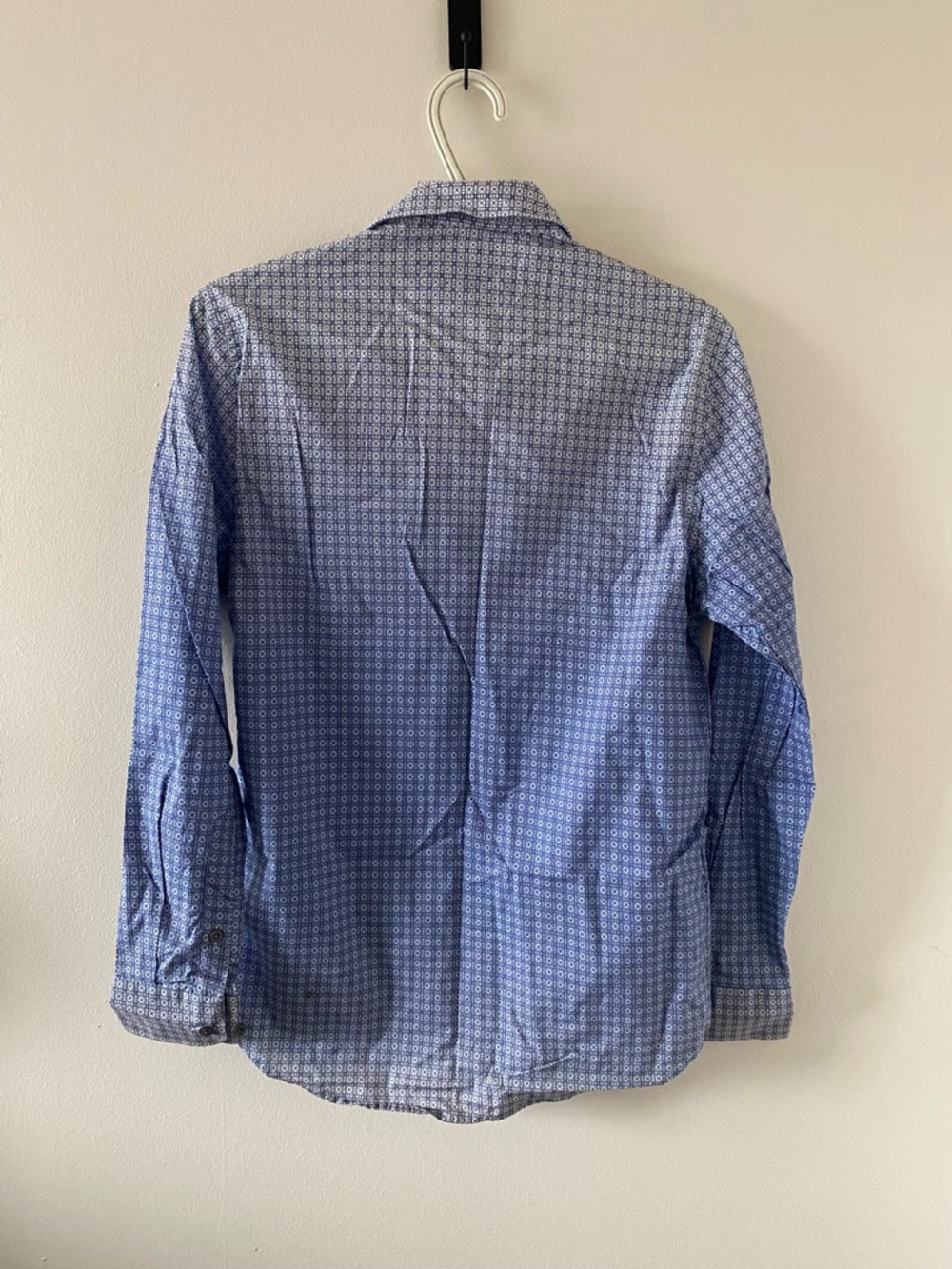 Perry Ellis Blue Geometric Print Dress Shirt - Picture 2 of 8